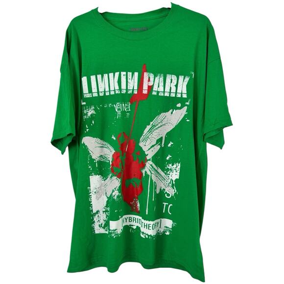 NWOT Linkin Park Hybrid Theory Tracklist Two Sided T-Shirt Green Men’s Size XL - Picture 1 of 5